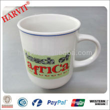 Bulk Buy from China U Shape White Mug With Decal Africa Ceramic Wholesale Coffee Mugs